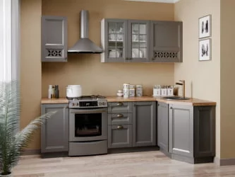 Шкаф кухонный 400 Амели-3 ЛД 299.320.000.023 Белый Оникс серый