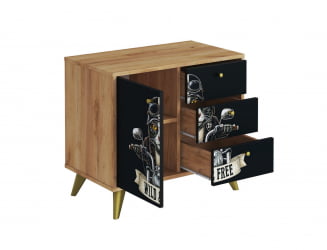 Комод Фьюжн КМ-002 дуб крафт золотой/BIKER CAT