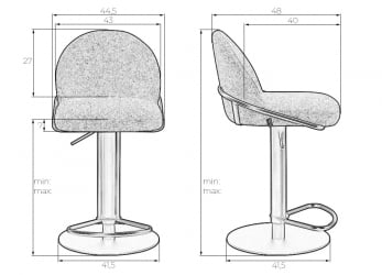 Стул барный DOBRIN OLIVER (черная ткань (SLR-10))