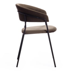 Кресло TURIN (mod. 0129571) / 1 шт. в упаковке металл/вельвет, 56х50х78 см, хаки S108 (85 DARK TAN)/черный