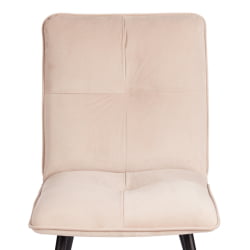 Стул обеденный Sweet велюр, 46х55х88, молочный/черный, (Porsche 2)