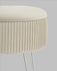 Пуф-столик Астор бежевый серебряные ножки