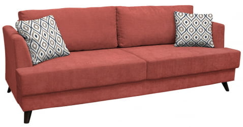 Диван-кровать Дамаск ТД 210. Лаундж 27 Коралл/Фибра Геометрия 18 Бежевый