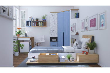 Модульная детская Урбан Урбан №1 Белый/Капри Синий