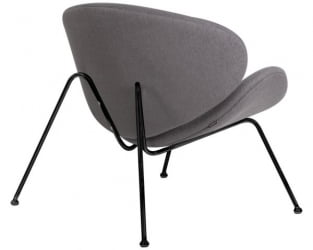Кресло дизайнерское DOBRIN EMILY (серая ткань AF7, черное основание) 2 шт