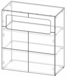 Тумбочка для детской Палермо Юниор 06 Белый глянец Ясень шимо светлый Зеленый