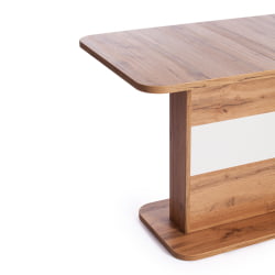 Раздвижной стол SMART ЛДСП, 105-140х68,6х75 см, Дуб вотан/Белый