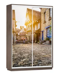 Шкаф-купе двухдверный Экспресс Дуо 1600х2400h Улица/Венге