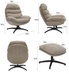 Кресло-реклайнер Everprof Cherry Ткань Бежевый