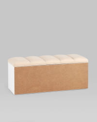 Обувница Хольст 2 белая велюр Бежевый