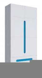 Детский шкаф для одежды Палермо Юниор 07 Белый глянец Ясень шимо светлый Синий