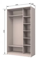 Шкаф-купе коричневый Хит-23-12-77 Орхидея Ясень шимо темный