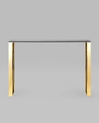 Консоль КРОСС 115x30 Золото (стекло smoke)