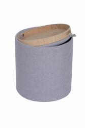 Пуф-столик с ящиком Хюгге S рогожка Серый