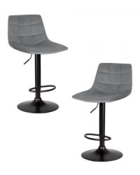 Стул барный DOBRIN TAILOR BLACK (серый велюр (MJ9-75)) 2 шт