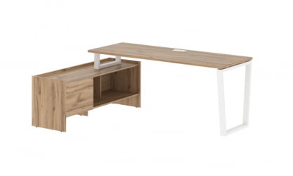 Стол с тумбой EDIS EVCT 19614 Дуб Денвер светлый Белый