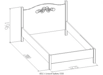 Кровать 120 на 200 ADELE 4 Дуб Сонома/Орех шоколадный(спальня)