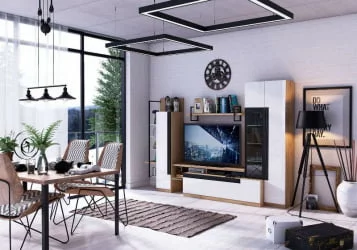 Гостиная Кёльн №1 Дуб Золотой/Белый