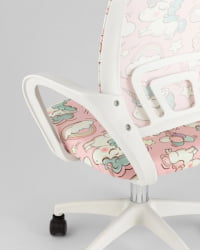 Кресло детское ТопЧаирс Симпле СН ДЖуниор принт Уникорнс пластик белый / TopChairs Simple SN Junior Unicorns