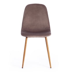 Стул BREEZE (mod. 4724) металл/вельвет, 44х48х87см, серо-бежевый/натуральное дерево