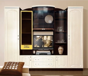 Стенка Александра 6 МДФ Венге/Млечный дуб