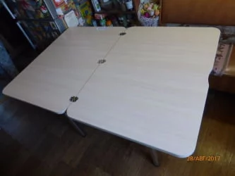 Стол поворотно-раскладной 1,2 Ника, СТЕКЛО, опоры D50 круглые ХРОМ, Беленый дуб/R041