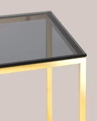 Журнальный стол ТАУН 40x40 Золото (стекло smoke)