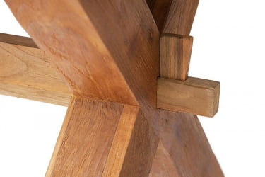 Стол деревянный Secret De Maison Kalido дерево тик, 200х100х78см, серый/натуральный