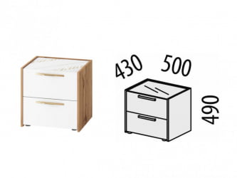 Тумба прикроватная Монако 903.07 Дуб Вотан / Белый шпон / Альпийский белый