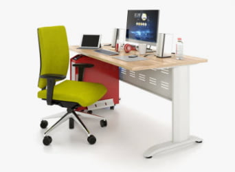 Школьная парта Де Гласси А перфорированный экран ЛДСП Дуб молочный/ Металл Серый