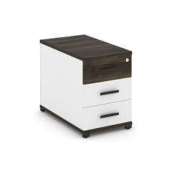 Тумба опорная приставная с 3-мя ящиками CОНCЕПТ CН.ТГО-001 Б/В Дуб Мали Белый бриллиант Черный / CONCEPT CN.TGO-001 B/W