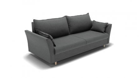 Диван Барселона-1 независимый пружинный блок (ЗР) Цвет фасада: Светло серый; Тип: Прямой; Материал фасада: Металл/Велюр