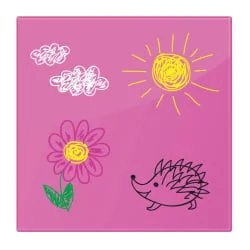 Доска магнитно-маркерная стеклянная BRAUBERG 45х45 см Розовая