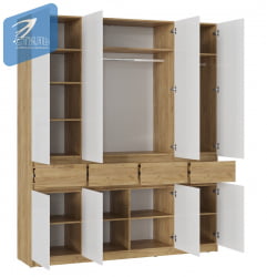 Шкаф 4створчатый Бостон ШК-004 Дуб крафт золотой/Белый глянец