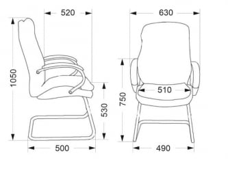 Кресло для посетителей Everprof Forum CF Экокожа Черный