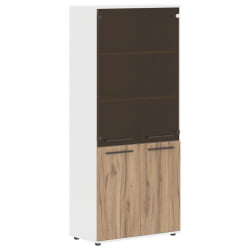 Шкаф комбинированный ЕДИС ЕХCС 85.2 Дуб Денвер светлый Мокко Белый / EDIS EHCS