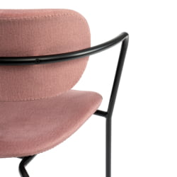 Стул VAN HALLEN (mod. 2433S) ткань/металл, 54,5х53,5/76 см, высота до сиденья 46 см, коралловый/черный