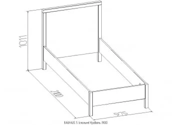 Кровать (900) BAUHAUS 5 Дуб Сонома/Орех шоколадный(спальня)