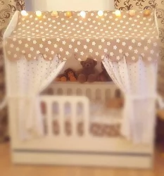 Балдахин для кроватки черепица бирюза