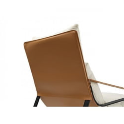 Кресло ERK-LC03-GY, коричневое, белое