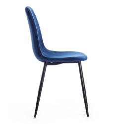 Стул BREEZE (mod. 4724) металл/вельвет, 44х48х87см, темно-синий/черные ножки