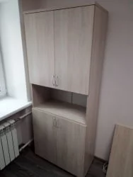 Шкаф высокий закрытый с нишей Twin 16.16.151 Дуб Сантана светлый