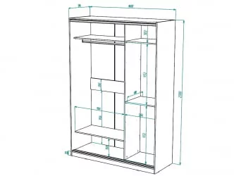 Белый шкаф-купе с зеркалом Виктория 1600х584х2300, Белый 16ДЗДЗ-Б 310-263