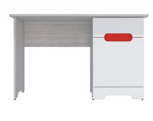 Детский стол Палермо-3 Юниор Белый глянец Ясень шимо светлый Красный