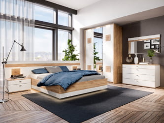 Спальный гарнитур Фиджи №5 Дуб Золотой Белый