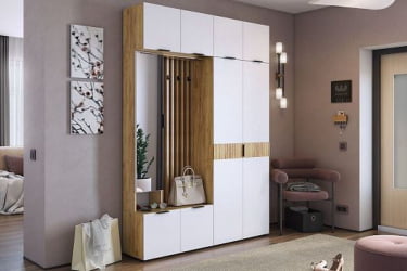 Антресоль Бери MPR-025 Дуб крафт золотой/белое дерево