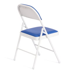 Стул FOLDER (mod. 3022G) каркас: металл, сиденье/спинка: экокожа, 46.5 х 47.5 х 79 см, blue (синий) / white (белый)