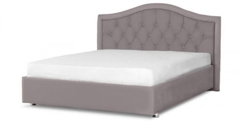 Мягкая интерьерная кровать "Калининград" с подъемным механизмом Материал фасада: Велюр; Спальное место: 800х2000 мм; Цвет фасада: Темно серый; Цвет корпуса: Темно серый 