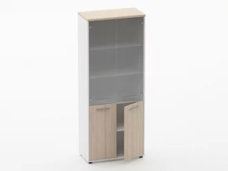 Шкаф 4 широкий верх стеклянные двери, низ закрытый Deka 10.19.171 Туя/Белый