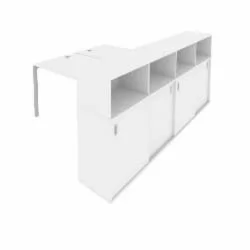 Рабочая станция с опорным шкафом-купе Метал Сйстем Б.РС-СШК-4.3 Белый/Серый / Metal System